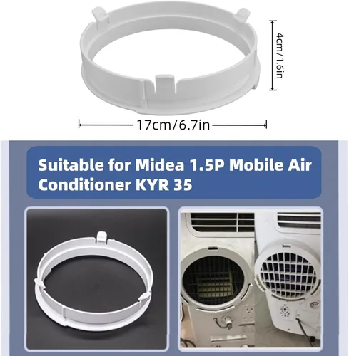 Miniatura 5 de GLOGLOW - Conector de manguera de aire acondicionado, adaptador de interfaz de conducto de escape ajustable ABS para aire acondicionado móvil 1.5P