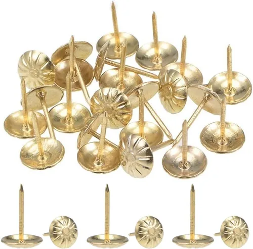 Miniatura 11 de Tachuelas de tapicería, 200 piezas de clavos de muebles de 7/16 pulgadas, clavos de tapicería para muebles, bricolaje, proyectos de bricolaje, Latón