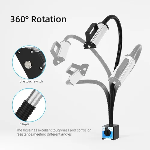 Miniatura 3 de Luz de trabajo magnética, lámpara magnética LED, lámpara de cuello de cisne flexible a prueba de agua IP65, 1600 lúmenes para fresado de torno