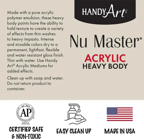 Miniatura 2 de Handy Art Nu Master - Pintura acrílica de cuerpo pesado, 16 onzas, color blanco titanio Titanio Blanco