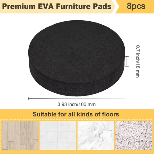 Miniatura 3 de MyLifeUNIT Almohadillas antivibración EVA para lavadora, pedestales antideslizantes y silenciosos para lavadora y secadora (redondos), paquete de 8