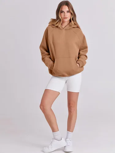 Miniatura 111 de ANRABESS - Sudaderas con capucha para mujer, sobre talla, de vellón de manga larga, modelo de 2024, para otoño