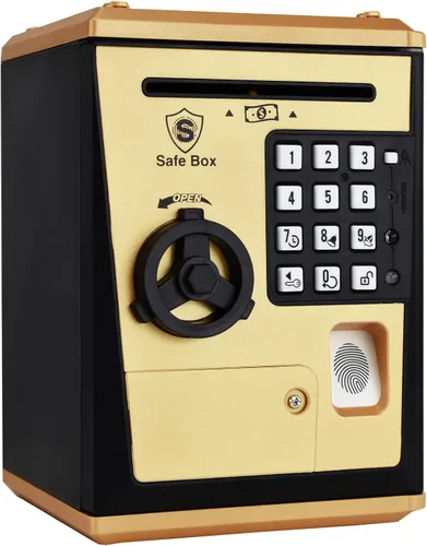 Miniatura 11 de LIKE Alcancía de Juguete Caja Fuerte con Huella Dactilar Cajero Automático Banco Máquina de Dinero y Monedas Caja de Ahorros para Niños Azul