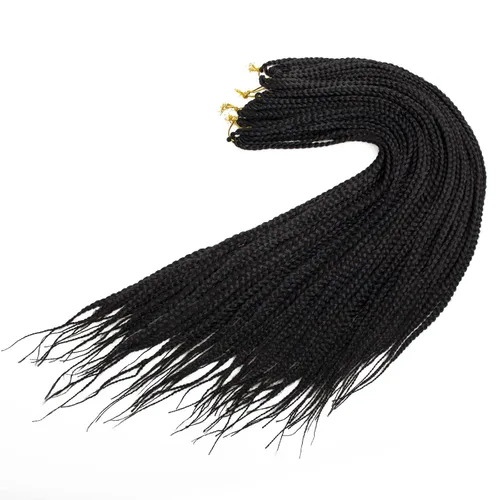Miniatura 5 de 6 paquetes de trenzas de ganchillo de caja, cabello sintético pre-anillado, trenzas de ganchillo de caja, trenzas de ganchillo de 22 pulgadas