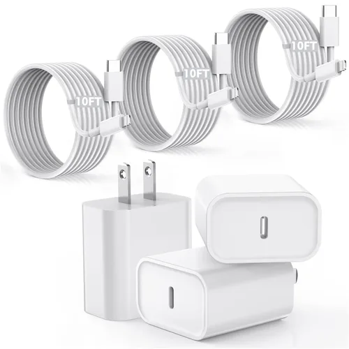 Miniatura 9 de Cargador rápido para iPhone, cargador para iPhone 14 [certificado MFi] de 40 W, bloque de cargador de pared plegable de doble puerto USB-C rápido