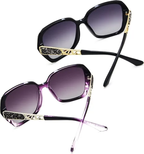 Miniatura 3 de LECKIRUT - Lentes de sol de gran tamaño para mujer lentes de sol clásicos y a la moda con protección UV polarizada