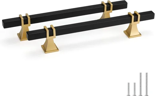 Miniatura 18 de Goldenwarm Paquete de 5 tiradores de gabinete negros de 3 pulgadas de aleación de zinc negro mate para gabinete, manijas de tocador, cajones