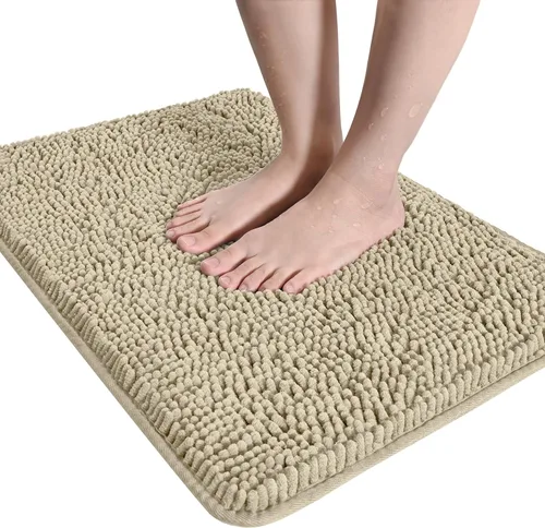 Miniatura 16 de LOCHAS Alfombra de Baño de Lujo Lanuda Tapete de Baño 24 x 17 Pulgadas, Alfombras de Baño Lavables Antideslizantes para Baño y Ducha, Alfombras
