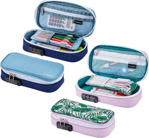 Miniatura 9 de It's Academic Estuche para lápices con bloqueo, para suministros escolares y de oficina, bolsa organizadora de viaje, compacta, de alta capacidad