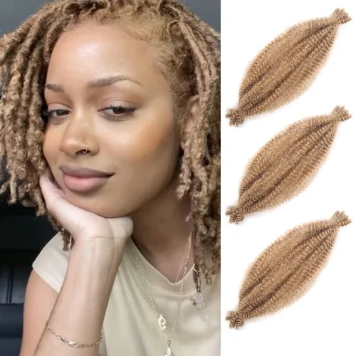 Miniatura 56 de 3 paquetes de cabello trenzado Marley Twist de 8 pulgadas, cabello afro twist elástico preseparado para rastas suaves de imitación, cabello