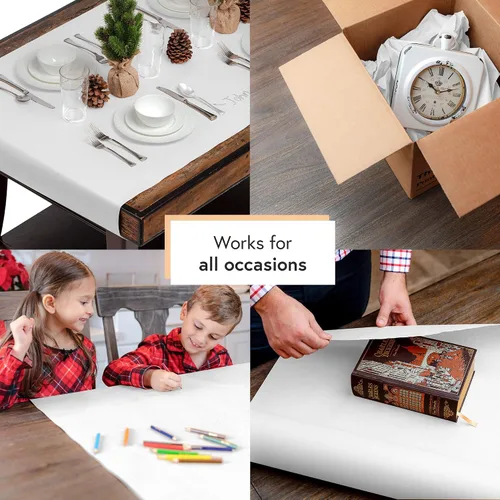 Miniatura 3 de Rollo de papel kraft blanco DIY CREW - 30 pulgadas x 150 pies - Fabricado en EE. UU. - Material reciclado - Papel de regalo - Ideal para embalaje