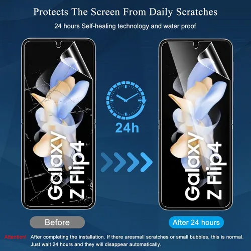 Miniatura 3 de Paquete de 6 protectores de pantalla para Samsung Galaxy Z Flip 4, protector de pantalla interno flexible EPU y protector de lente de cámara