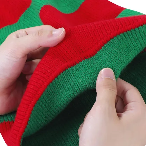 Miniatura 14 de American Trends Gorro de Papá Noel, gorro de Navidad cálido para invierno, gorro holgado de punto trenzado para adultos, mujeres y hombres, fiesta