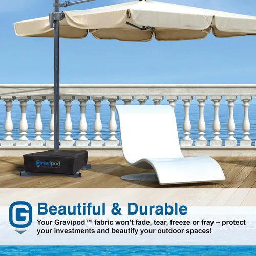 Miniatura 4 de Gravipod Umbrella Base Weight Outdoor Sand-Fillable Stabilizer for Cantilever, Offset, and Patio Umbrellas Heavy-Duty Weather-Resistant Fabric
