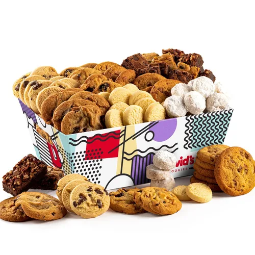 Miniatura 12 de David's Cookies - Cesta de galletas y brownies surtidos gourmet frescos, para compartir en el Superbowl con familia y amigos; paquete de fiesta