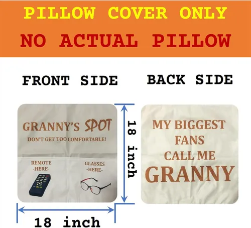 Miniatura 2 de Regalos para la Abuela, Fundas de Almohada Decorativas de 2 Bolsillos y 2 Lados de 18 x 18 Pulgadas y Cuchara Grabada, Regalos de Cumpleaños