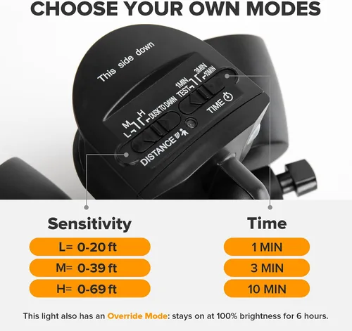 Miniatura 5 de UME Paquete de 2 Luces LED de Seguridad de 32W 3500 Lúmenes con Sensor de Movimiento para Exteriores, Luz Diurna 5000K, IP65 Impermeable, del Negro