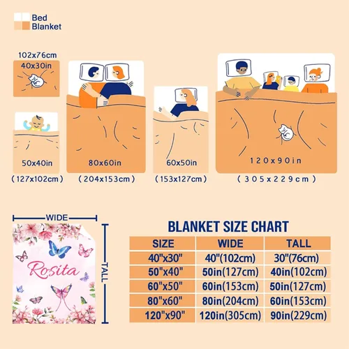 Miniatura 6 de Manta de mariposa personalizada con nombre de mariposa para niños y niñas, regalo para amantes de las mariposas, franela suave y acogedora, ligera
