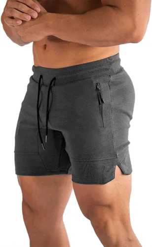 PIDOGYM Pantalones cortos de entrenamiento para hombre de 5 pulgadas, pantalones cortos ajustados para culturismo, correr, entrenamiento con