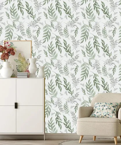 Miniatura 3 de Nuwallpaper - Papel de contacto adhesivo decorativo extraíble con diseño de hojas verdes modernas, diseño floral, 17.7 x 118.1 pulgadas
