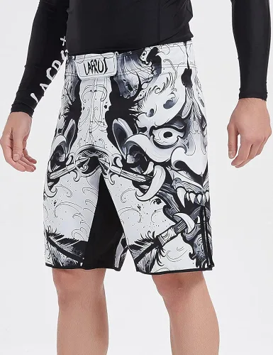 Miniatura 3 de LAFROI QJK01 - Pantalones cortos de boxeo para hombre con cordón y bolsillo