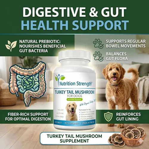 Miniatura 4 de Hongo orgánico de cola de pavo para perros, 500 mg de apoyo inmunológico de alta potencia, promueve la salud celular, la actividad antioxidante