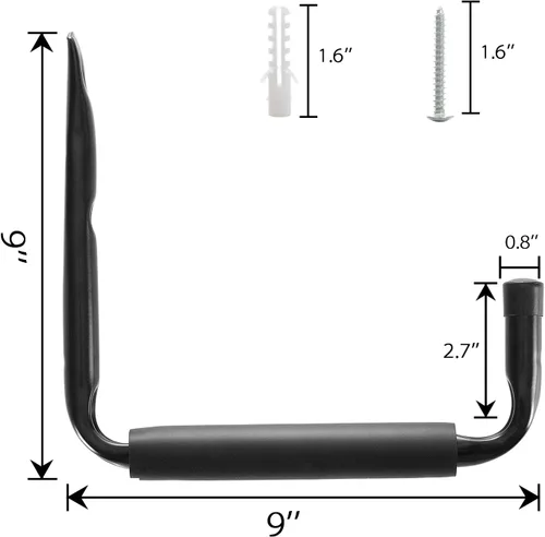 Miniatura 2 de Ihomepark Ganchos de almacenamiento de garaje resistentes con brazo jumbo de 9 pulgadas, colgador de garaje de montaje en pared y organizador