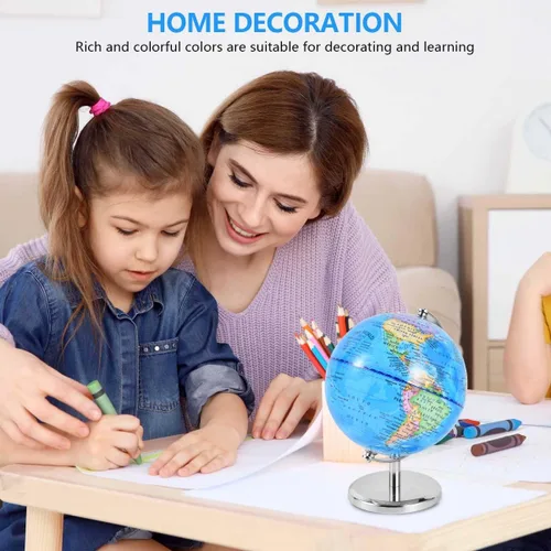 Miniatura 7 de KISEER Globo del mundo giratorio de 6 pulgadas con soporte de metal pesado para niños, geografía, aula, educación u oficina, decoración del hogar
