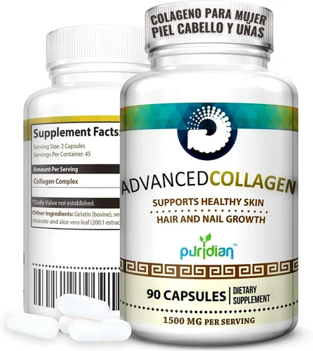 Colágeno súper hidrolizado puro y concentrado natural en pastillas con fórmula avanzada que mejora la calidad de tu piel, cabello, articulaciones.