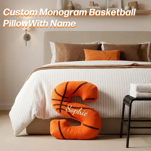 Miniatura 4 de Almohada personalizada de baloncesto con nombre, almohada de baloncesto personalizada con monograma, cojín deportivo para niños, fanáticos