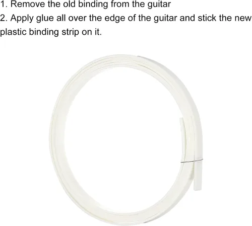 Miniatura 3 de MECCANIXITY Tira de Encuadernación y Borde Purfling de Plástico 1650x7x1.5mm para Guitarra Acústica Clásica Blanca, Juego de 2 Blanco