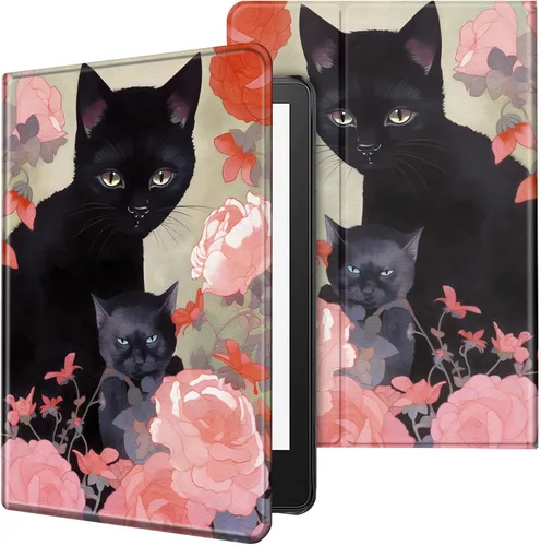 Miniatura 28 de Funda para tablet Kindle Fire 7 2019/2017 lanzamiento 9ª/7ª generación 7 pulgadas, ligera, protectora de piel sintética, cubierta inteligente
