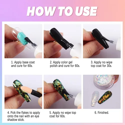 Miniatura 6 de Laza Copos de Camaleón Azul Verde para Uñas, Láminas de Uñas de Ópalo Irregulares, Láminas de Uñas de Confeti Gruesas, Lentejuelas de Cambio