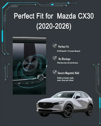 Miniatura 2 de Soporte de teléfono para Mazda CX30 2026, carga inalámbrica magnética de 15 W, soporte para teléfono Mazda CX30 2026, accesorios CX30 2026, hecho