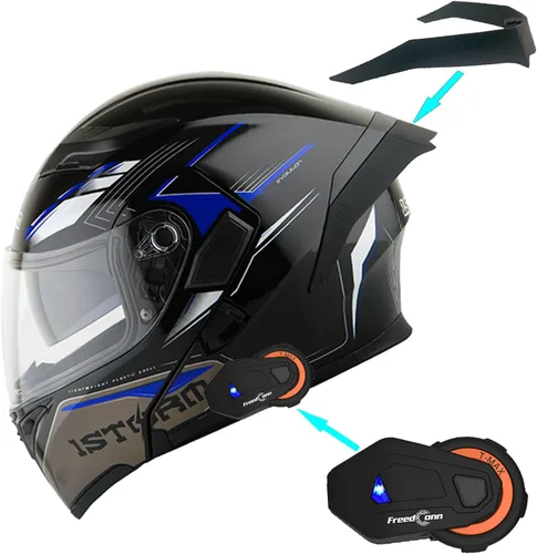 Miniatura 6 de 1Storm Casco modular de cara completa para motocicleta con doble visera abatible, protector solar: HB89