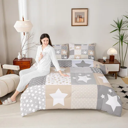 Miniatura 9 de Homewish Juego de edredón Kawaii Koala, juego de ropa de cama con hojas tropicales para niños, niñas y mujeres, edredón acolchado con hojas de palma
