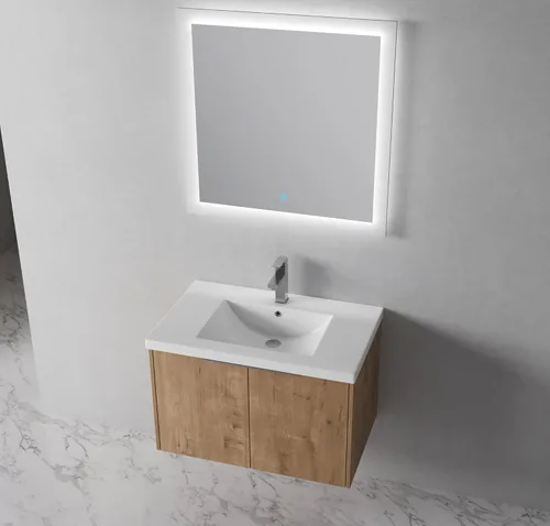 Miniatura 7 de Juego de tocador de baño de 30 pulgadas con lavabo montado en la pared, diseño moderno, gabinete de montaje flotante, tocador de baño con fregadero