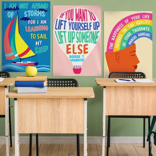 Miniatura 4 de Sweetzer & Orange - Pósteres con mensajes de crecimiento mental para decoración de aula de escuela secundaria y preparatoria – Juego de 6 pósteres