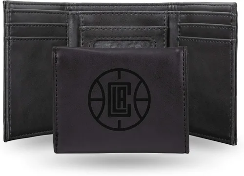 Miniatura 18 de NBA Rico Industries - Billetera triple grabada con láser y tres pliegues, accesorio para hombre Negro