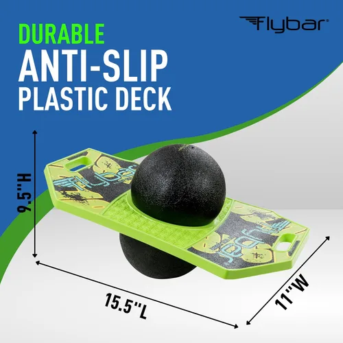 Miniatura 4 de Flybar Pogo - Pelota de truco para niños, tabla de rebote de equilibrio con cubierta antideslizante, bomba incluida, juguetes para interiores