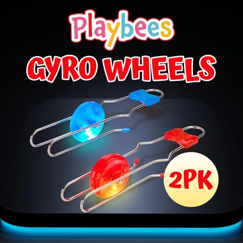 Miniatura 2 de Playbees Ruedas de giroscopio iluminadas, clásicas, vintage, truco, Yoyo, retro, giro, fascinantes efectos de iluminación giratorios, juguetes