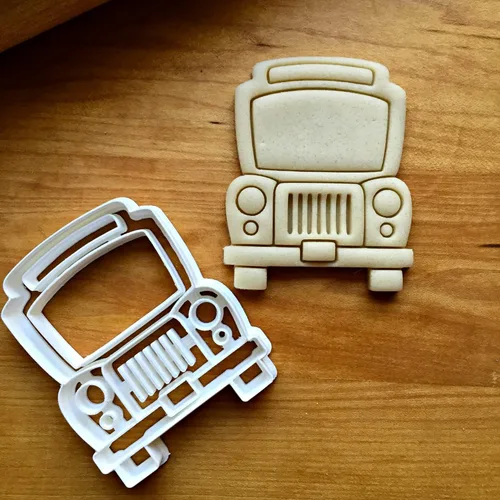 Miniatura 2 de Sweet Prints Inc Set of 2 School Bus Front Cookie Cutter - Dishwasher Safe (X-Small - 2")