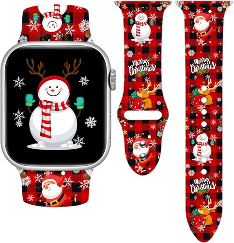Miniatura 23 de Holidays - Correa de reloj compatible con Apple Watch de 38, 40, 41, 42, 44, 45 y 49 mm para mujeres y hombres, correa deportiva de silicona suave