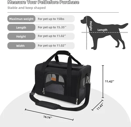 Miniatura 3 de ROYPET Transportador para gatos, bolsa portátil para mascotas para gatos y perros pequeños, bolsa plegable de malla suave y a prueba de arañazos