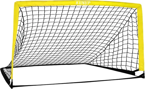 Miniatura 34 de Portería de fútbol portátil de 5 x 3, 6 x 4, 9 x 5 pies, para patio trasero, red de práctica de fútbol plegable con bolsa de transporte para niños