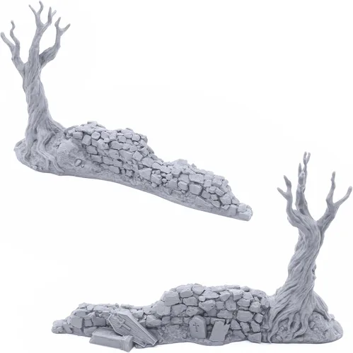 Miniatura 5 de EnderToys Paredes de cementerio sagrado por escenario imprimible, paisajes RPG de mesa impresos en 3D y terreno de juegos de guerra en miniatura