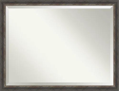 Miniatura 7 de Amanti Art Espejo de baño, espejo de pared estrecho Bark Rustic Char para usar como espejo de tocador de baño sobre el fregadero