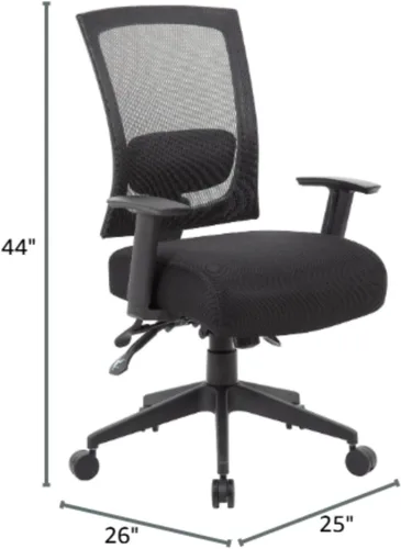 Miniatura 2 de Mesh Back Task Chair Black Ergonomic 3 Paddle Control System Adjustable Office Seating Breathable Lumbar Support Swivel Desk Chair with Pneumatic