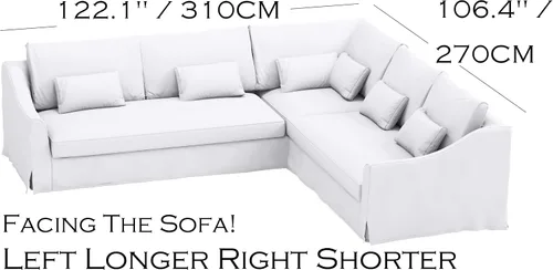 Miniatura 2 de Farlov - Funda de repuesto para sofá esquinero de 5 asientos para el lado derecho más largo cuando estás sentado (no mirando), compatible con IKEA