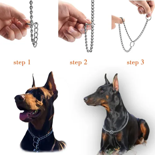 Miniatura 4 de Collar de estrangulador para perros, collar de martingala para perros, 22 pulgadas, collares de perro de 0.118 in para perros pequeños, medianos